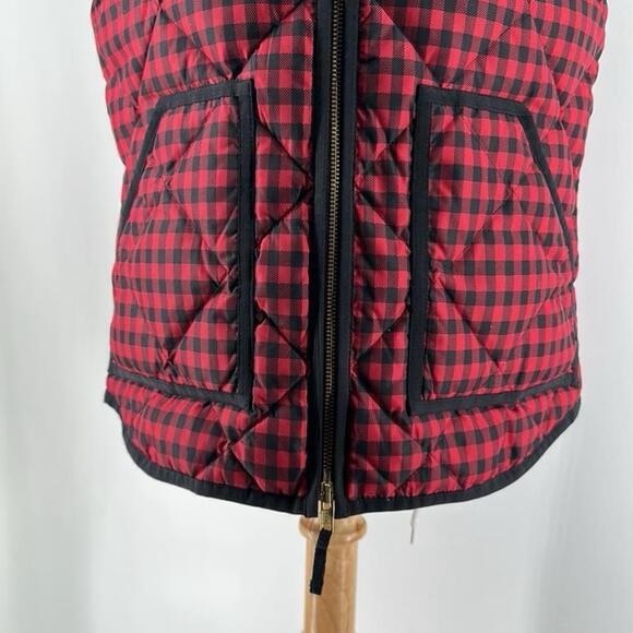 J.Crew quilted vest down fil buffalo plaid cottage mountain outdoors sz sm - Picture 5 of 10